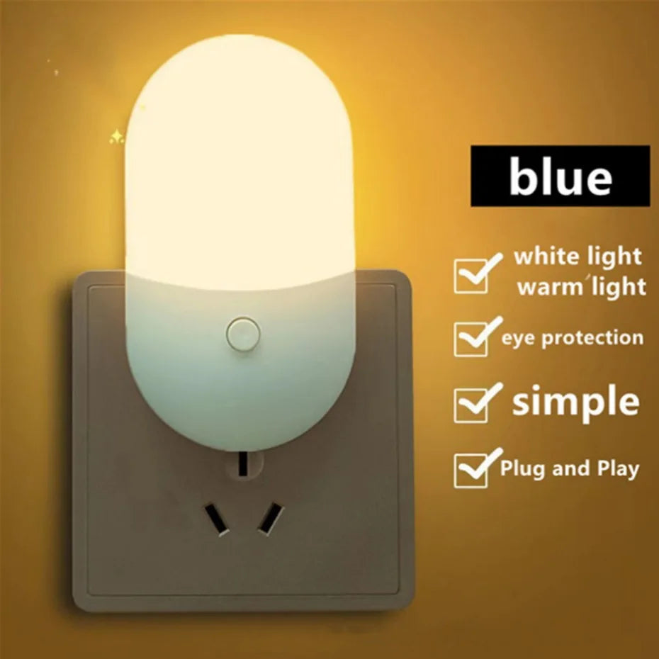 UooKzz Bedside Lamp Night light EU US Plug LED Night Light AC220V Bedroom Lamp Gift for Children Cute Night Lamp For Corridor WC