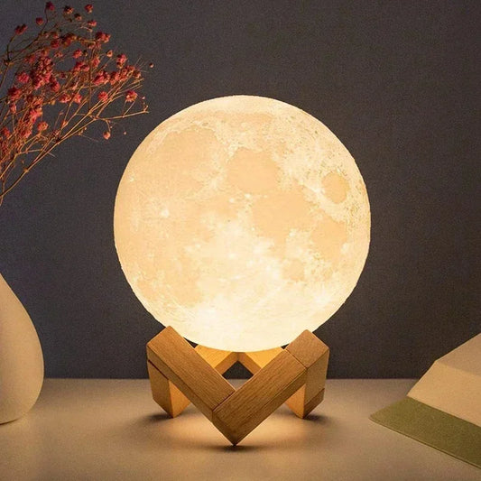 LED Night Light 3D Print Moon Lamp Bedroom Decor MoonLight for Kids Gifts Decorations Creative Bedside Atmosphere Lighting