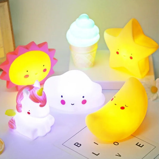 Led Night Light Baby Room Decoration Bed Stars Moon Clouds Toy Bedroom Decoration Modeling Light Baby Children's Toy Gift