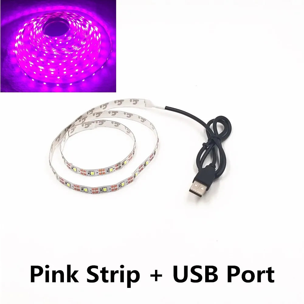 LED Night Light String DC5V With USB Port Cable 50CM 1M 2M 3M 4M 5M USB LED strip light lamp SMD 3528 for TV/ PC/ Laptop