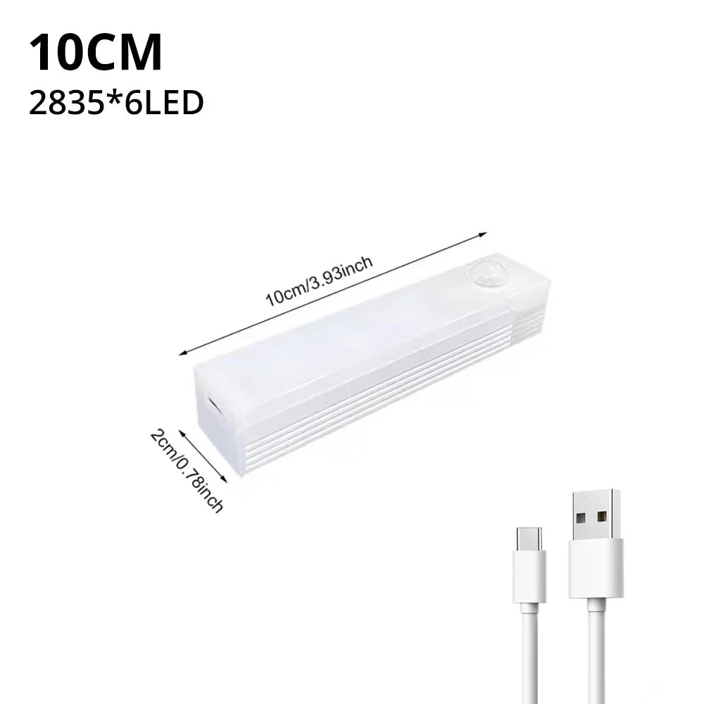 Motion Sensor Night Lights Wireless LED Lamp USB Rechargeable Magnetic For Wardrobe Room Closet Kitchen Aisle Tube Detector Bulb