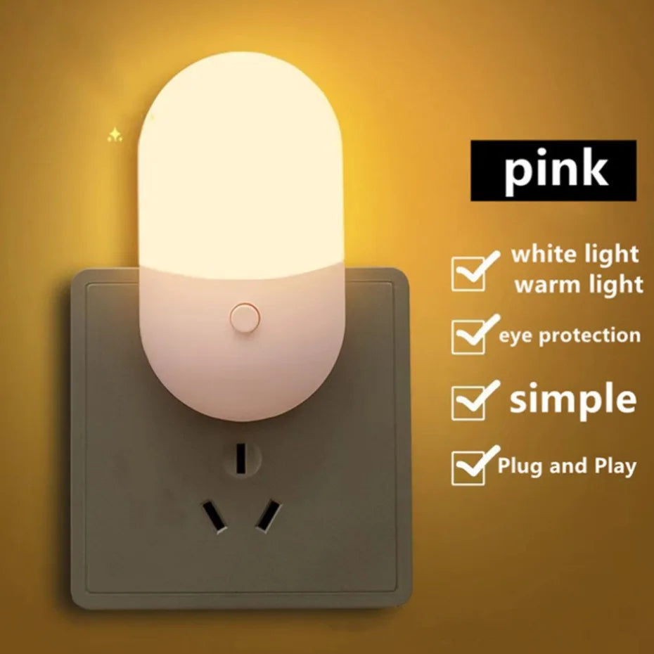 UooKzz Bedside Lamp Night light EU US Plug LED Night Light AC220V Bedroom Lamp Gift for Children Cute Night Lamp For Corridor WC