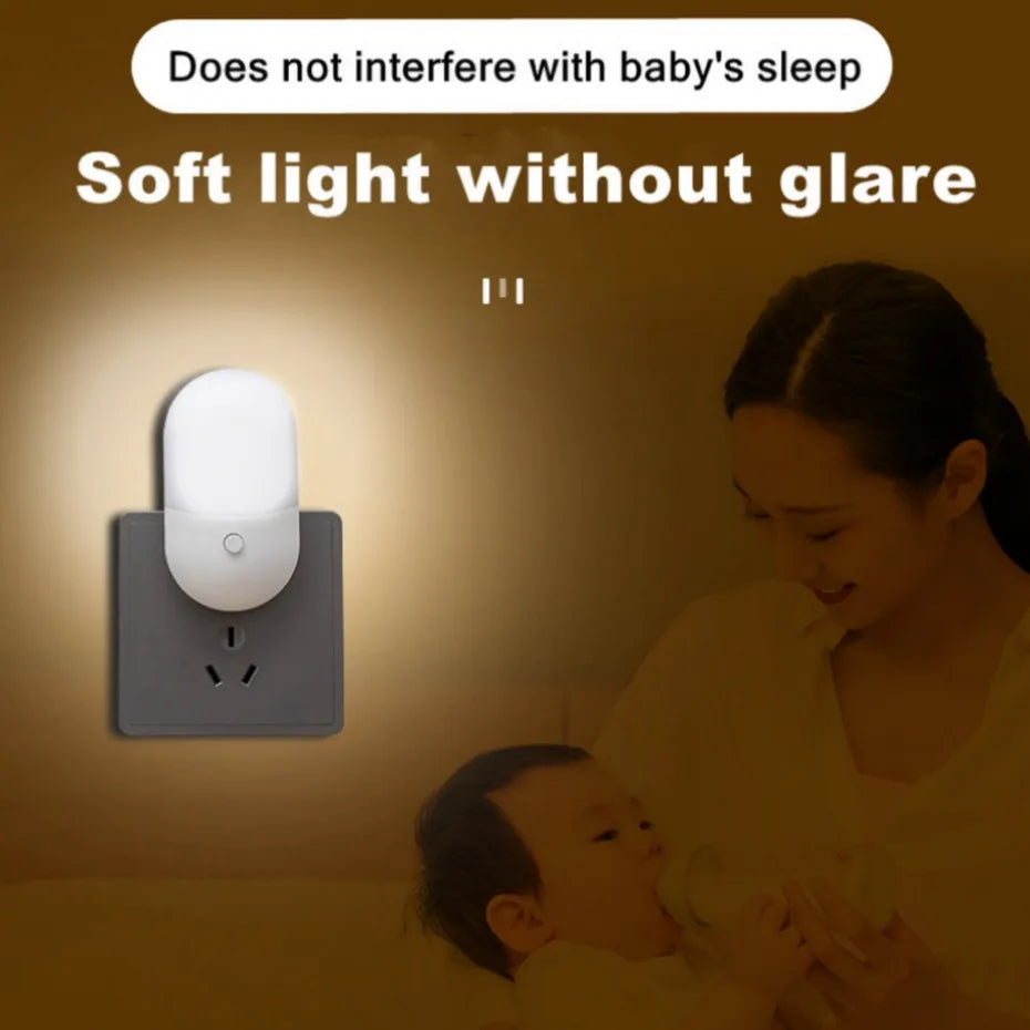 UooKzz Bedside Lamp Night light EU US Plug LED Night Light AC220V Bedroom Lamp Gift for Children Cute Night Lamp For Corridor WC